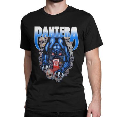 Мужские Женские Футболки с Металлической Группой Black Panther Рок Футболки Pantera 100% Хлопковая Одежда Футболка с Коротким Рукавом и Круглым Вырезом Летняя Футболка