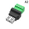 1 шт. USB 2.0 Type-A USB-разъем USB-адаптер-разъем Jack с экраном Штекер Type-A 4-контактный Штекер/Разъем Винтовой клеммный разъем