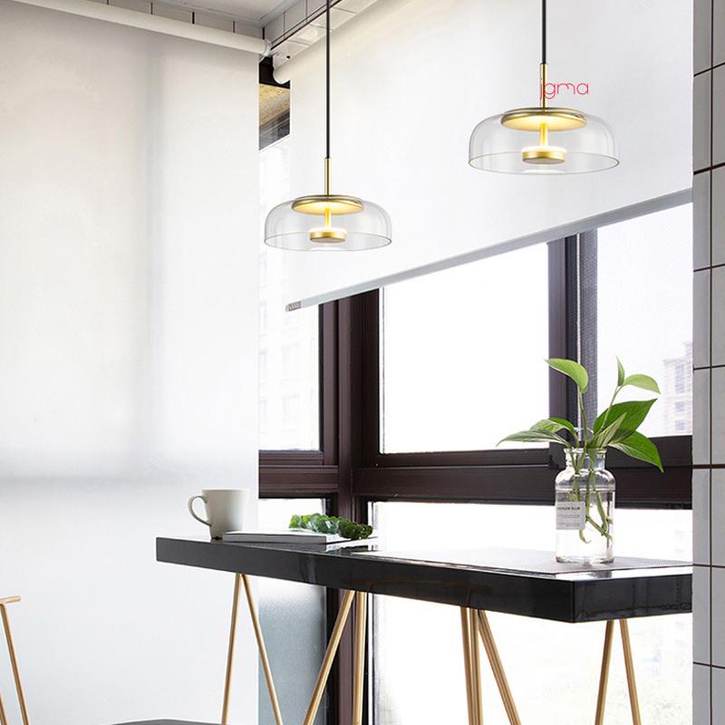 Прикроватные подвесные светильники для спальни, современный минималистский дизайнерский светильник, роскошный ресторан, бар, стеклянная люстра, подвесные светильники