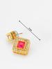 Gold-Plated Pink Stone-Studded & Beaded Handcrafted Mangalsutra Set