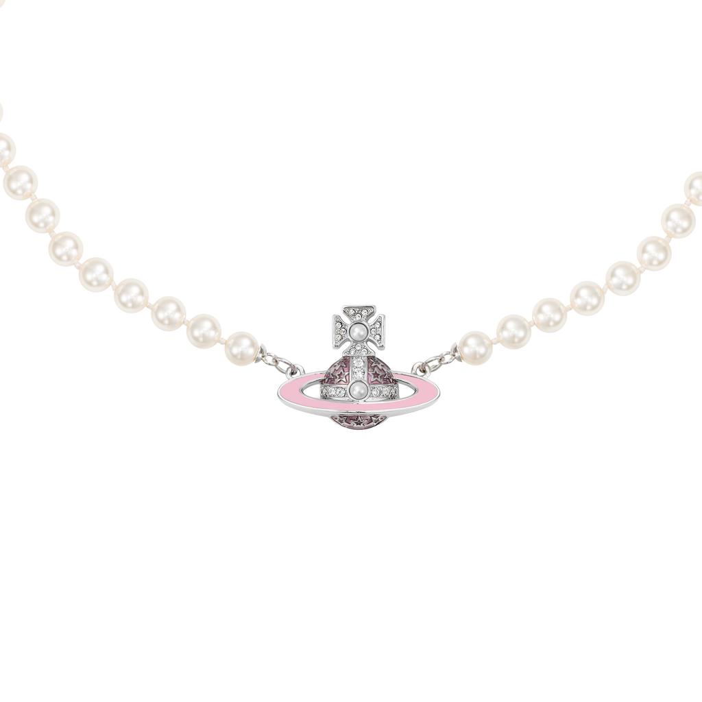 VIVIENNE WESTWOOD Роксана Фарфоровое Кольцо-Кулон Сатурн Женское ожерелье Серебро 6301011G02P308P308
