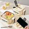 Миска для лапши быстрого приготовления Кастрюля из нержавеющей стали с ручкой-ложкой Большая миска для лапши Микроволновая пароварка для пасты для приготовления супа Взрослые Подростки