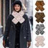 Soft Faux Rabbit Leopard Print Scarf Warm Cross Scarf Korean Style Faux Collar  Winter