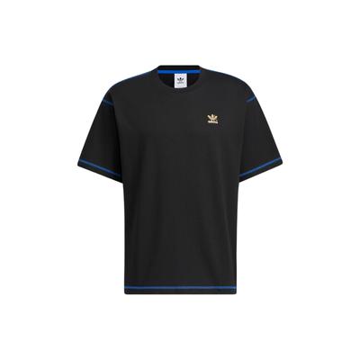 adidas Футболка Originals Trefoil в честь 50-летия с маленьким логотипом и полосками, топы унисекс, черный HY4685