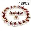 48pcs Dry Fly Fishing Lure Hook Trout Salmon Fish Baits Lures Fly Fishing Tackle