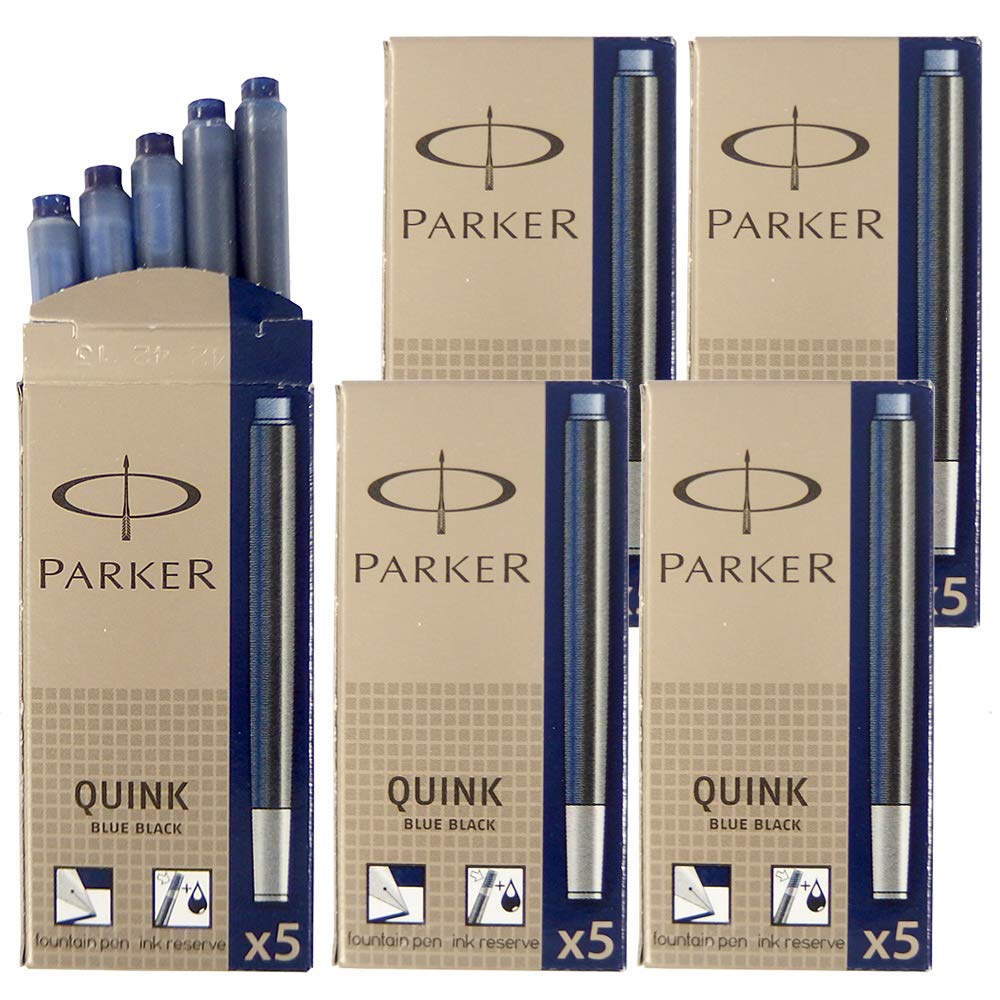 Parker Набор чернил Quink Картриджи для S1162220 S0116250 Сине-черные Картриджи, 5 коробок (5 Коробка)