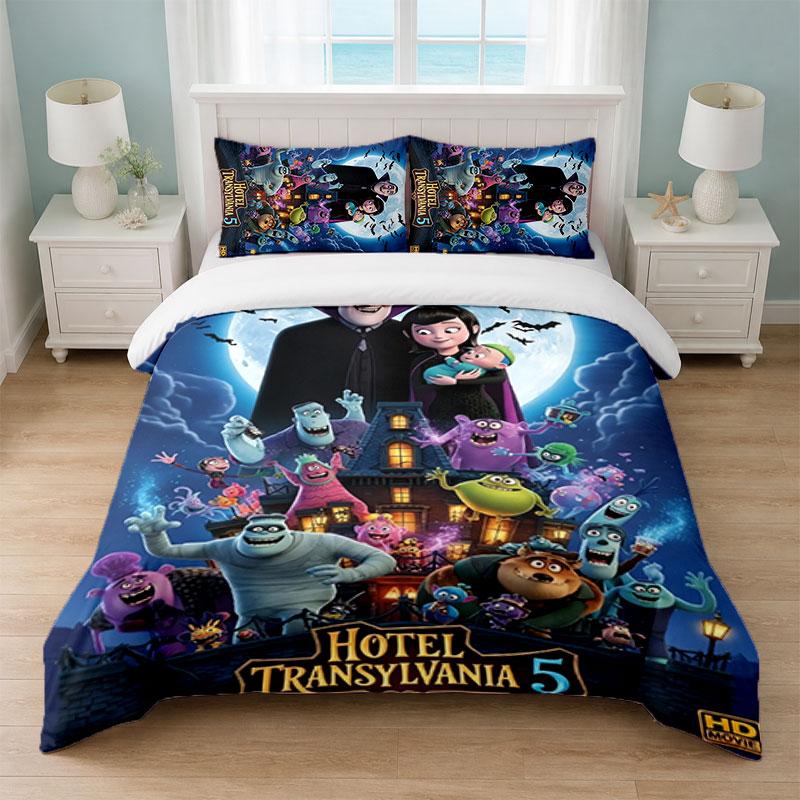 Hotel Transylvania Bedroom 3Pcs Bedding Set Soft Bed Sheet Pillowcases Home Bedding Decoration