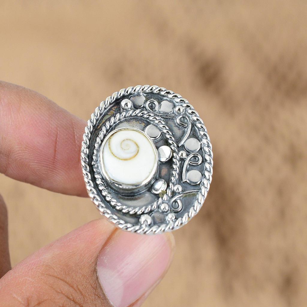 Овальное украшение из раковины «Глаз Шивы», кольцо-заявление об обещании жены, серебро 925 пробы