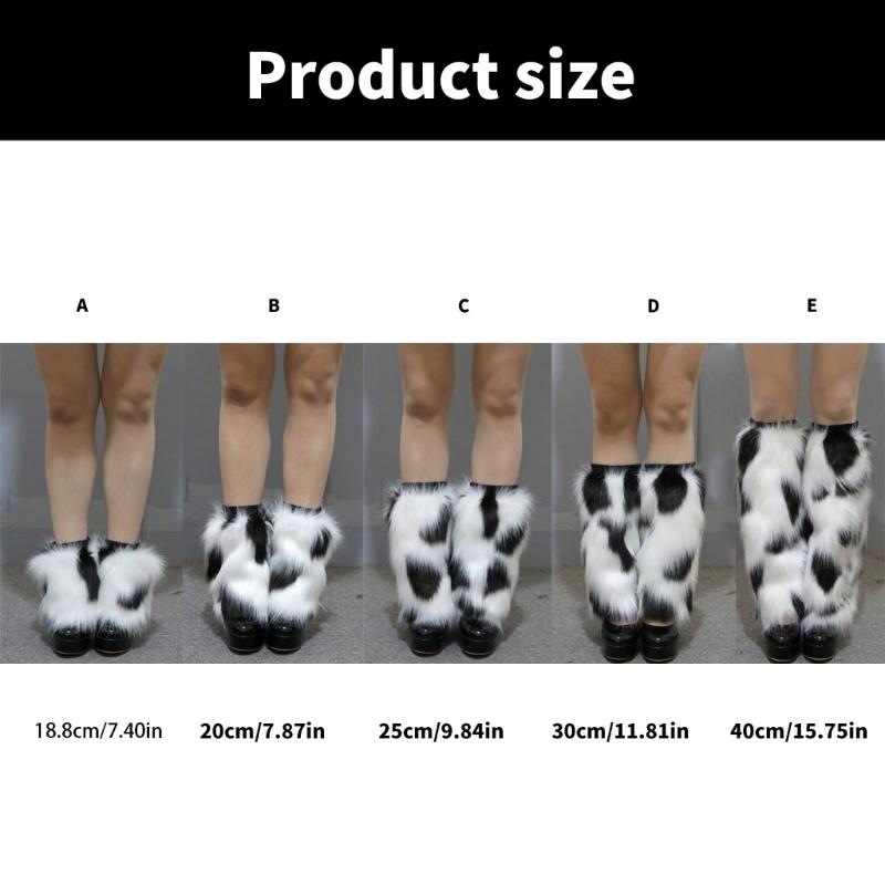 Plush Furry Leg Warmers for Women Cozy Winter Boot Toppers Cuffs Thermal Warm Fuzzy Foot Covers Footless Socks Gaiters