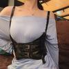 PU Leather Gothic Harness Strap Girdle Luxurious Retro Wide Waist Belt  For Women Lady Girl Bridal