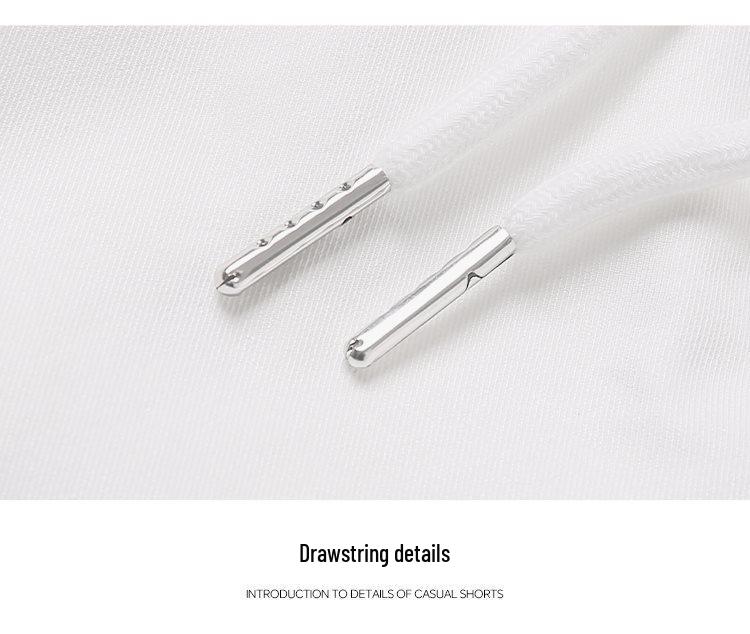 Мужские белые спортивные шорты-бермуды 3D 2026 года с эластичным поясом и шнурком