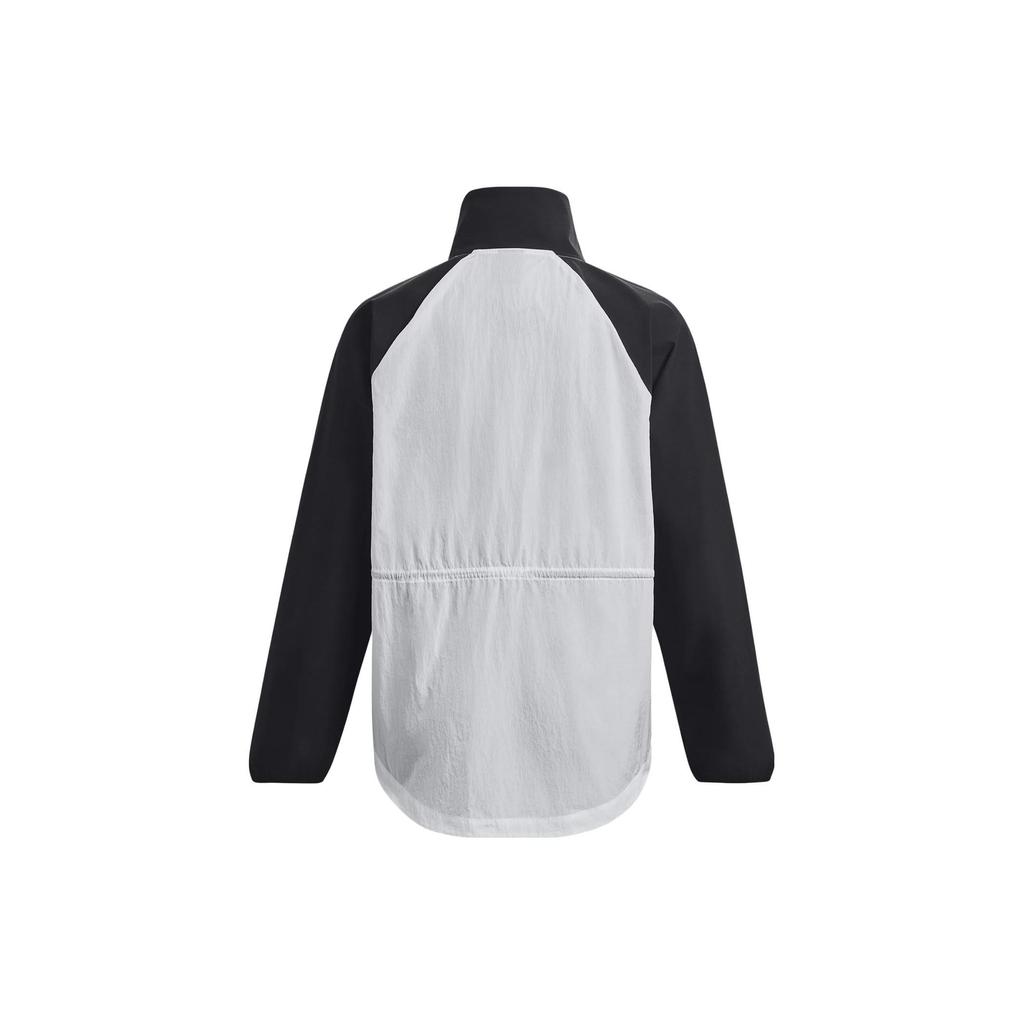 Under Armour Color Block Semi-Transparent Zip Collar Jacket Women Jackets Black 1378622-001