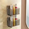 Самоклеящийся органайзер для ванной комнаты Прозрачный настенный ящик для хранения Самоклеящиеся конструкции для ванной комнаты и кухни