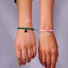 2pcs Magic Stick Hat Crown Matching Bracelets for Women Sweet Pink Green Bead Handmade Stretch Bracelet BFF Jewelry Gifts