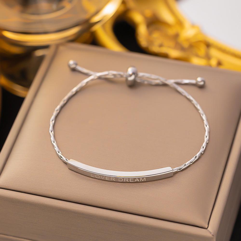 18K Gold Titanium Steel Bracelet - Women's Japanese Korean Fashion, Light Luxury, Non-Fading Jewelry