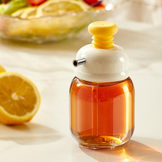 100ml Glass Seasoning Bottle Press-and-Control Cruet Container Oil Soy Sauce Vinegar Dispenser Kitchen Tool