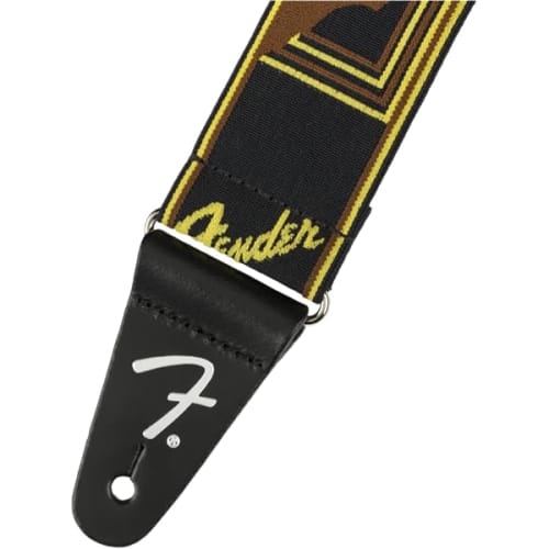 Fender Weightless? 2" Mono Strap, Black/Yellow/Brown