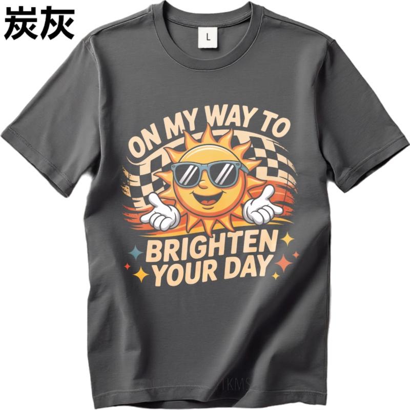 Comfortable Teeshirt Unisex Oneck Tshirt Daily Wear On My Way To Brighten Your Day Fashionable Unisex Teeshirt Solid Color Tshirt