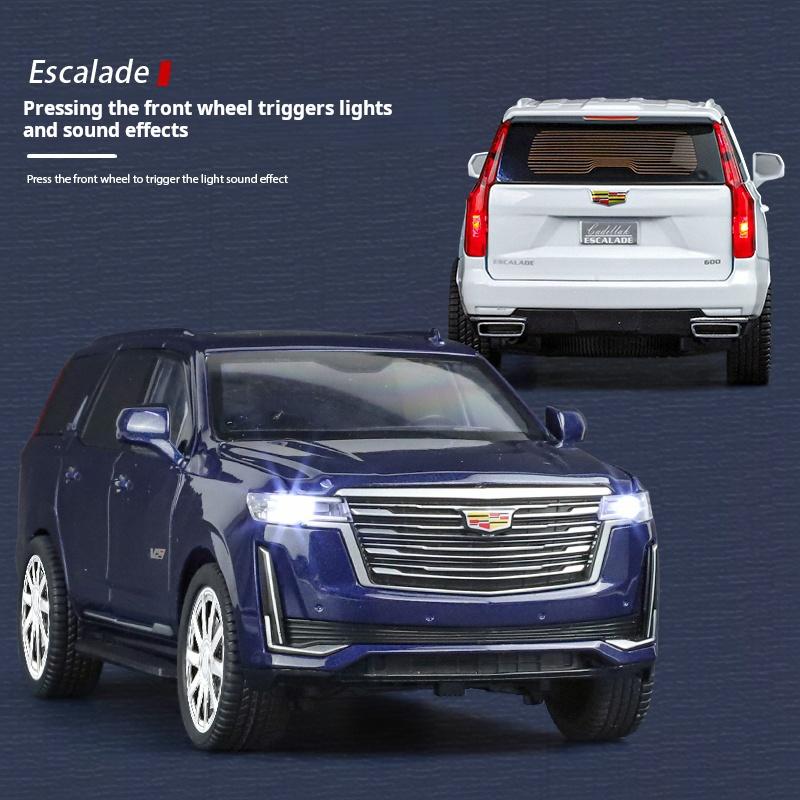 AABHV1 1:24 Большой Размерный Сплав Модель Cadillac Escalade Имитация Внедорожника Внедорожный Автомобиль Световые и Звуковые Эффекты Коллекция и Настольное Украшение
