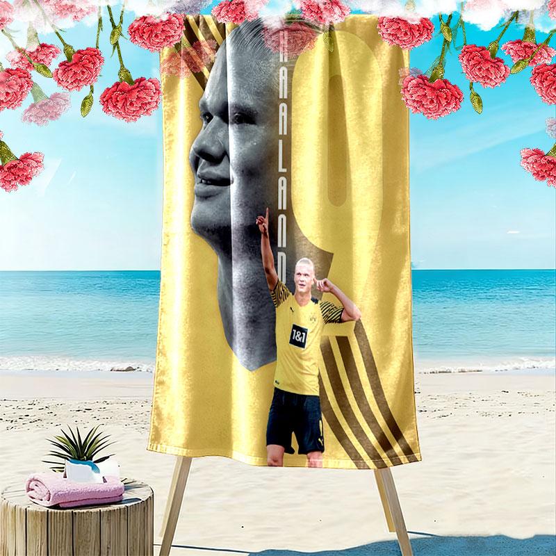 Haaland Print Beach Towel, Large Soft Quick Dry Towel for Beach Camping Swimming