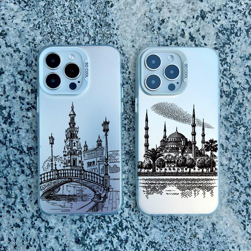 Всемирно известный исторический landmark здание Чехол для телефона для iphone 15 14 Plus Pro MAX 11 12 13 Mini Pro Max Ударопрочные Лазерные Чехлы