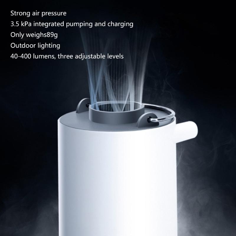 Electric Air Compressor With Integrated LED Camping Flashlight For Outdoor Gear Inflation And Nighttime Lighting