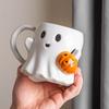 600ML Cute Ghost Water Cup Halloween Pumpkin Ghost Face Ceramic Mug Couple Afternoon Tea Coffee Cup Drinking Set Halloween Gifts