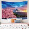 Гобелен с изображением древнего храма, украшение для дома, гобелен с цветущей вишней, розовый настенный гобелен для дома, гостиной, гобелен