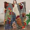 Пледы с курицами 150x200 см Фланелевые Мягкие Складные Машинная стирка Одеяло Легкий Декор для Дивана Кровати Дивана Дома Спальни