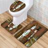 Animation Bathroom Floor Mat Three-Piece Bathroom Carpet Toilet Mat Set Door Mat Bathroom Non-Slip Mat