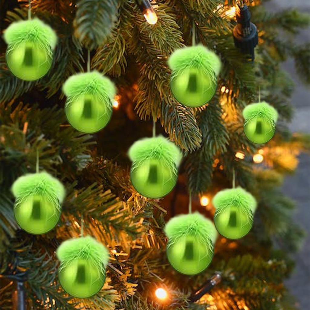 Christmas Tree Decoration Props Cute Green Plush Scene Layout Decoration Pendant Holiday Party Decoration