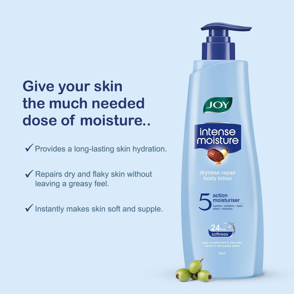 JOY Intense Moisture Body Lotion 600ml Pack of 1 | Shea Butter, Jojoba & Vitamin E for Soft, Nourished Skin