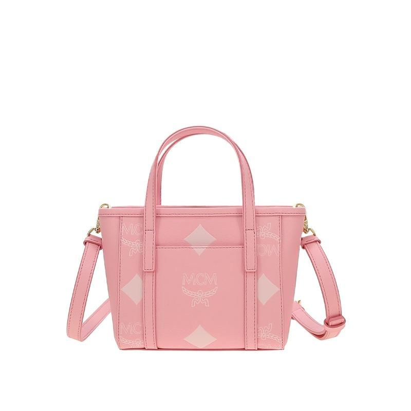 MCM TONI Logo Printed Pattern Handbag Tote Pink MWPFAMT09Q5001