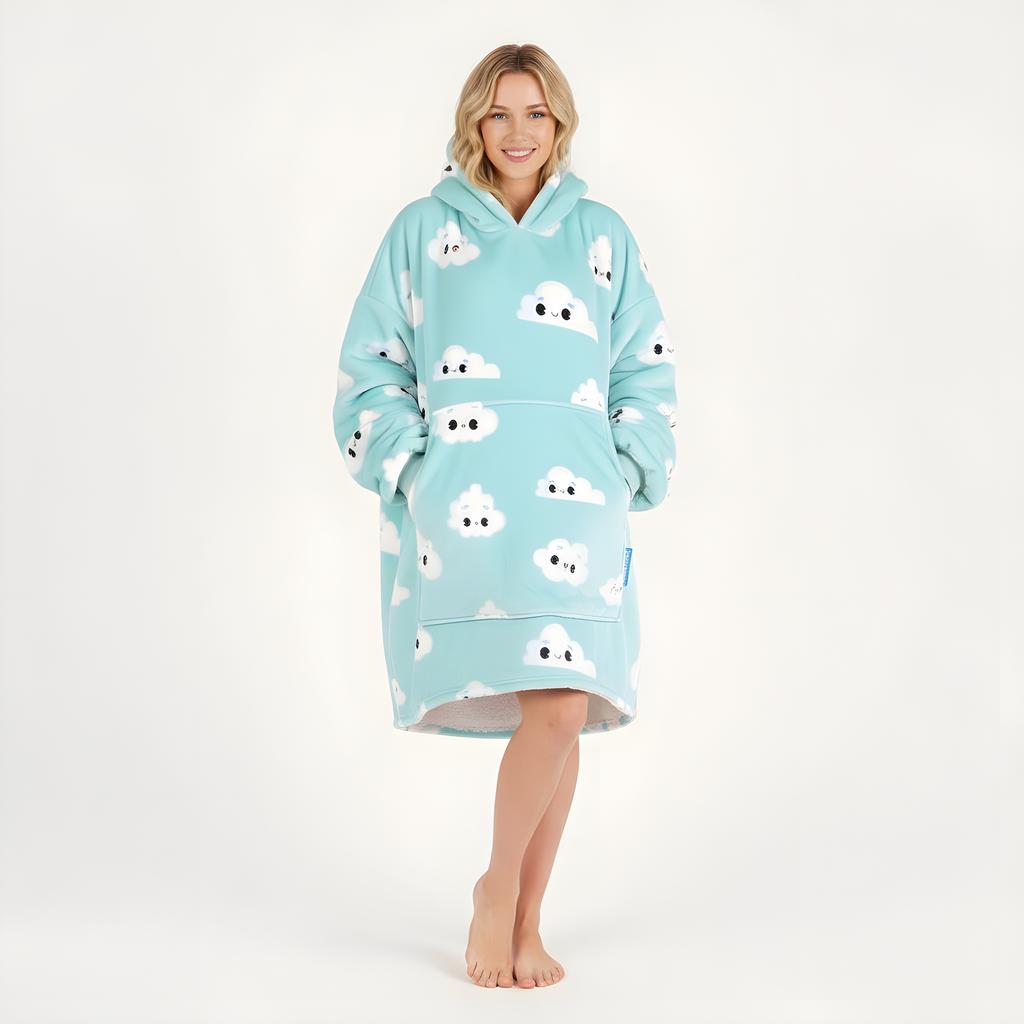 Bardzo Miękki Szlafrok Kocobluza Lazy Robe Niebieska Chmurka 100 Cm