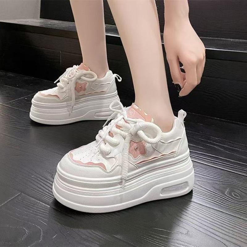 Playful Cute Little White Shoes Women's New Spring Versatile Inner Height Increase Casual Shoes Thick-soled Breathable Women's Shoes