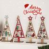 1PC Mini Wooden Christmas Tree Shape Pendants DIY Festival Party Tabletop Ornaments New Year Home Decoration Gift Prop