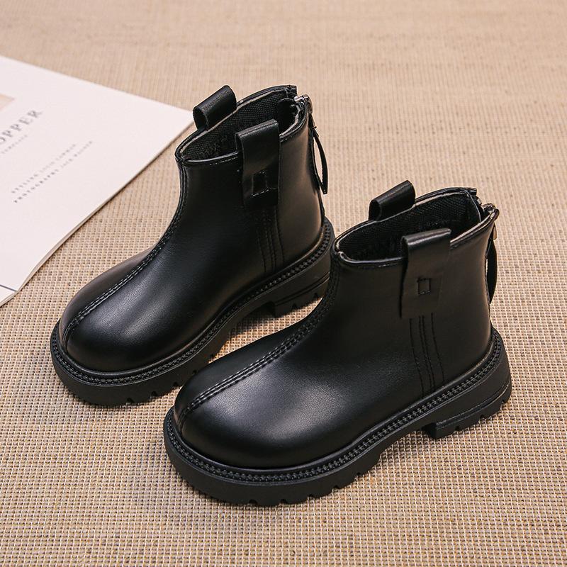 Модные детские кожаные ботинки черного и коричневого цвета, детские ботинки челси, Прямая поставка, нескользящие, классические, однотонные, британский стиль