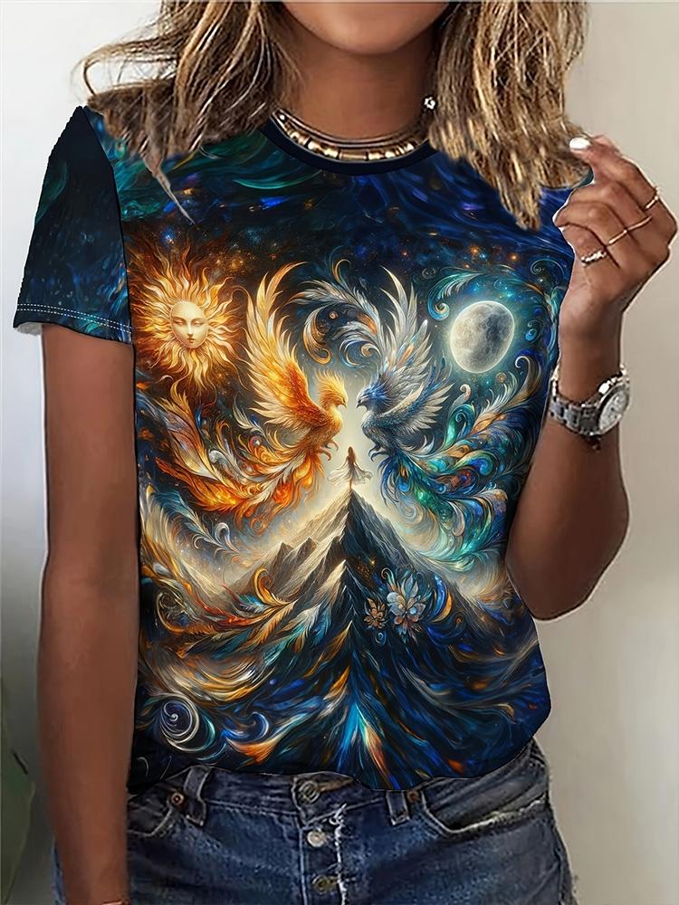 Everyday Casual Ladies Short Sleeve Top Plus Size New D Cat Print Ladies Urban Street Fashion Tshirt Animal Lover Tshirt