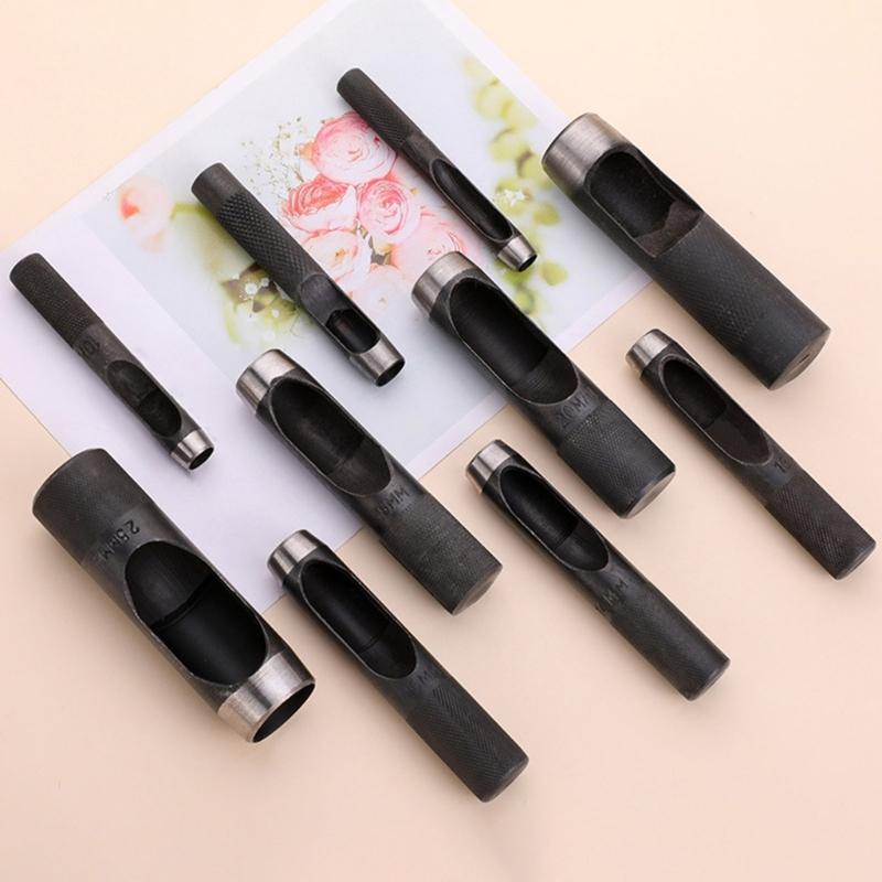 17Pcs Leather Hole Punches Set 4mm-20mm Round Hole Puncher Tool Hollow Hole Punching Tool for Leather Belt Watch Band