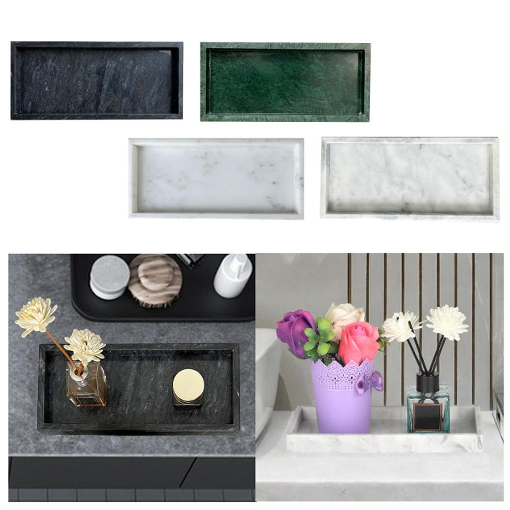 Мраморный Камень Поднос для Сервировки Лосьон Косметика Органайзер для Ювелирных Изделий Мраморный Элегантный Поднос для Ювелирных Изделий для Клуба Туалетного Столика Офиса Кухни Дома
