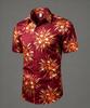 Men's Metallic Floral Print Short Sleeved shirt, Suitable For Summer wear, Evening activities, And Versatile Luxury Style