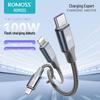 Кабель быстрой зарядки 3-в-1 6A от ROMOSS для устройств Apple, Android и Type-C