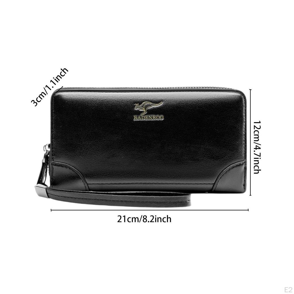 Мужская сумка-клатч, органайзер для карт, длинный кошелек, модный повседневный, из искусственной кожи