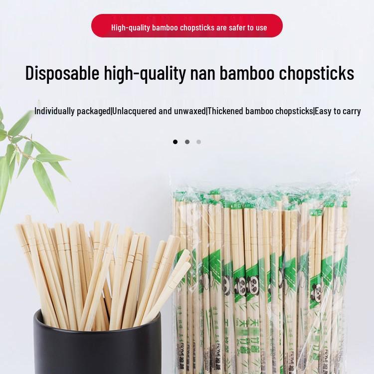 Convenient Disposable Bamboo Chopsticks - Perfect for Restaurants & Fast Food, Hygienic Tableware for Household & Commercial Use