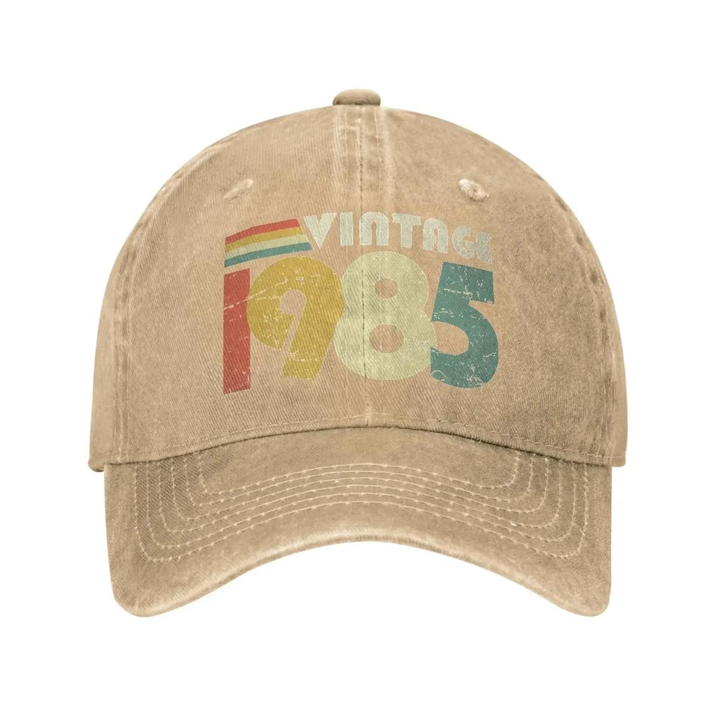 Vintage 1985 40th Birthday Gift Distressed Design Baseball Cap Unisex Women Distressed Cotton Snapback Running Caps Hat
