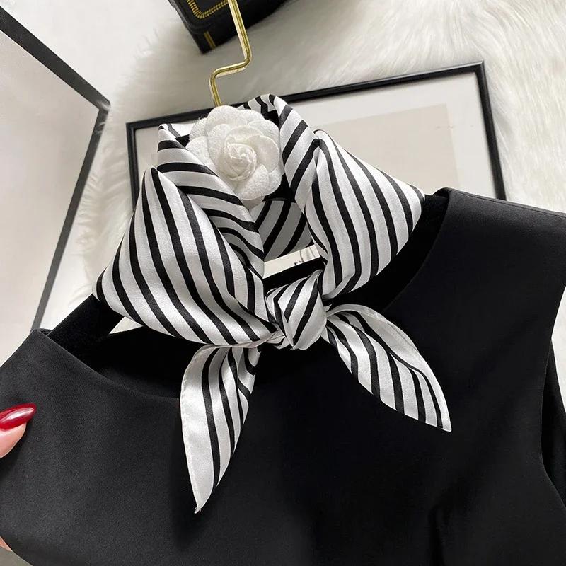 Scarf Silk Bandana Women Square Scarves Wrap Kerchief Spring Fashion Luxury High Quality Headband Hijab Shawls