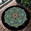 Nordic Round Printed Carpet Mandala Black Living Room Rug Coffee Table Foot Pad Bedroom Floor Mat Bay Window Fluffy Chair Mat