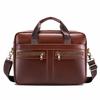 Men Briefcase Leather Handbag Men's First Layer Cowhide Briefcase 14-inch Computer File Bag