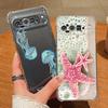 Чехол с рисунком Осьминог и Морская звезда Для Google Pixel 9 Pro XL 9A Ударопрочный ТПУ Силикон Прозрачный Мягкий Чехол