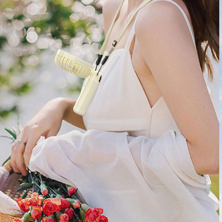 Portable USB Fan: Compact, Foldable, Silent, with Digital Display for Handheld or Desktop Use